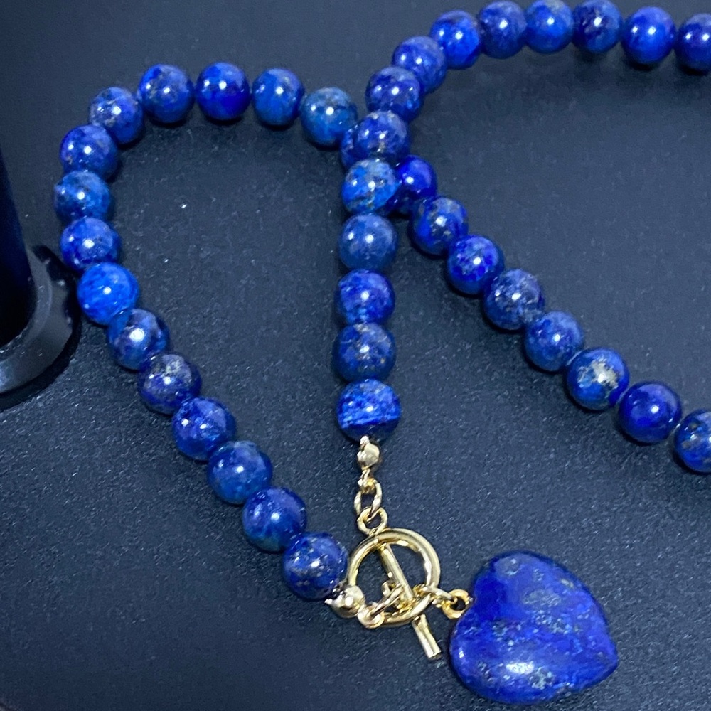 Lapis Lazuli Heart Bead - Picture 7 of 8